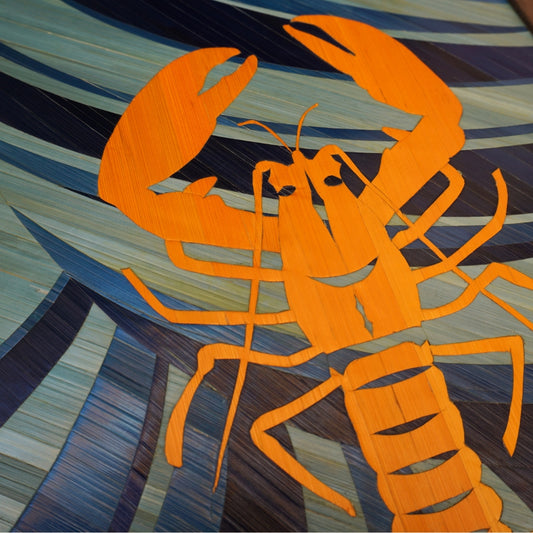 Homard orange fond mer
