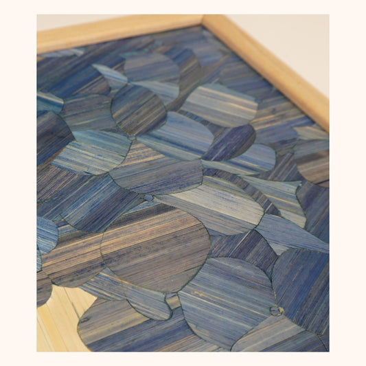 Hortensia « angle » bleu fond naturelle