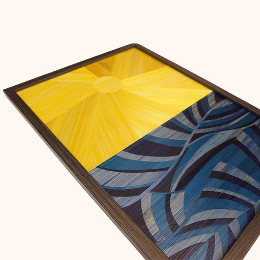 Soleil jaune bas mer