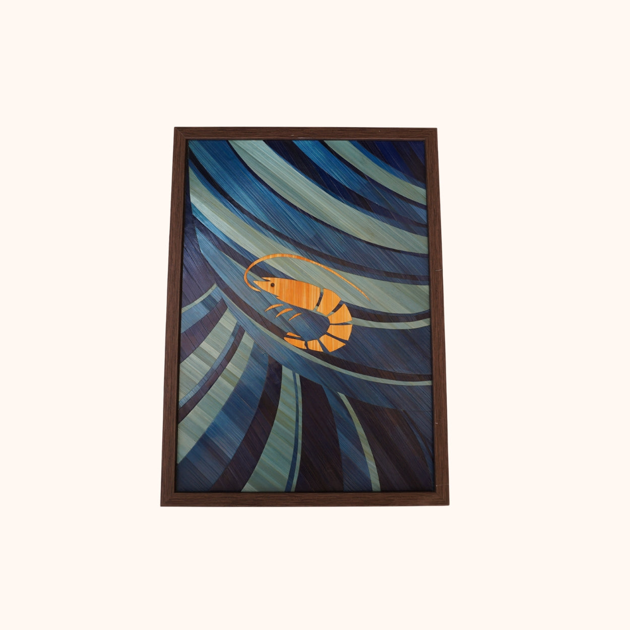 Crevette orange fond mer