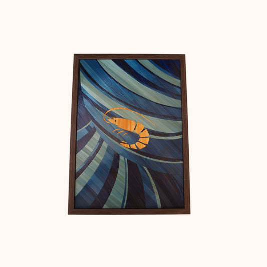 Crevette orange fond mer