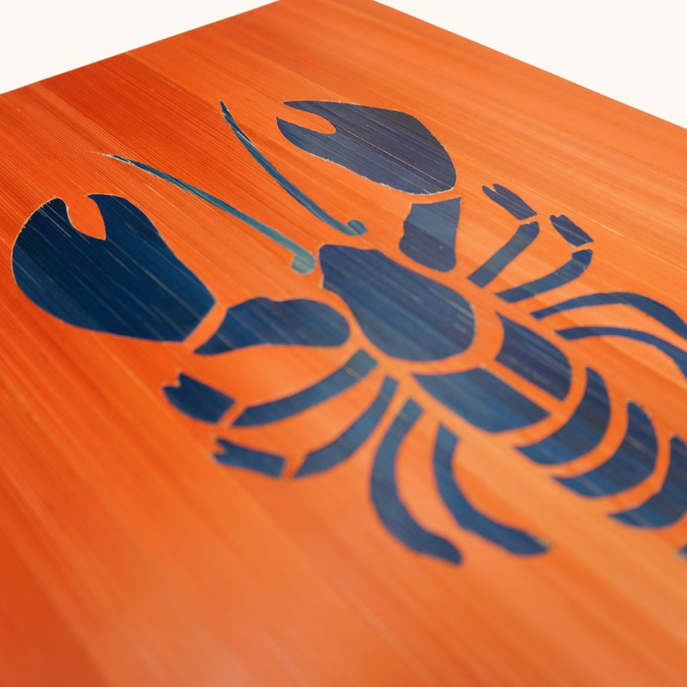 Homard bleu fond orange
