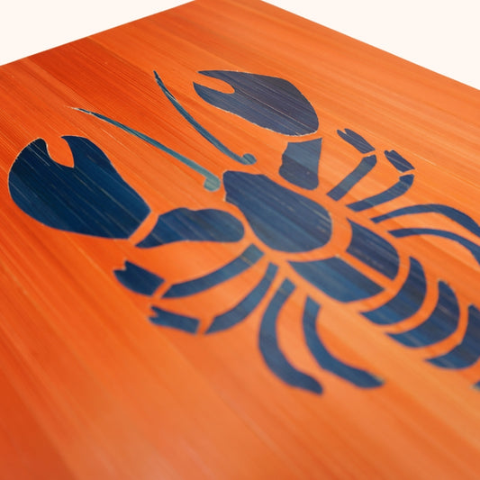 Homard bleu fond orange