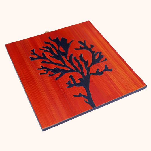 Algues bleu fond rouge