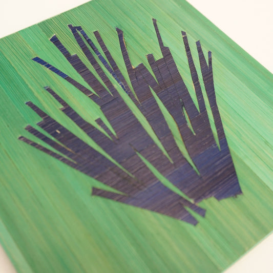 Algues bleu fond vert