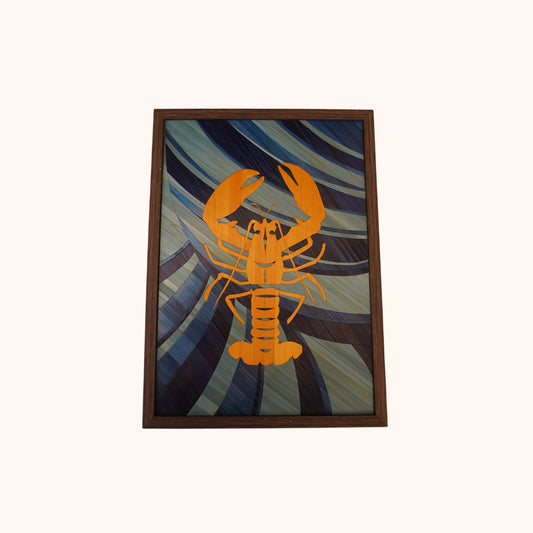 Homard orange fond mer