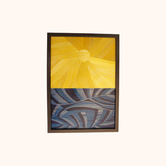 Soleil jaune bas mer