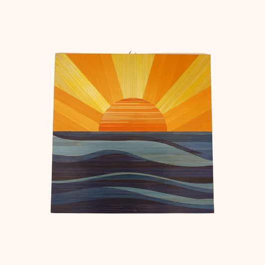 Coucher de soleil orange jaune mer