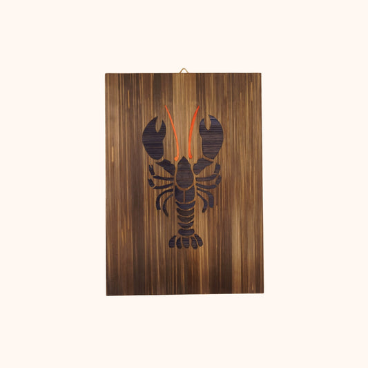 Homard bleu fond marron