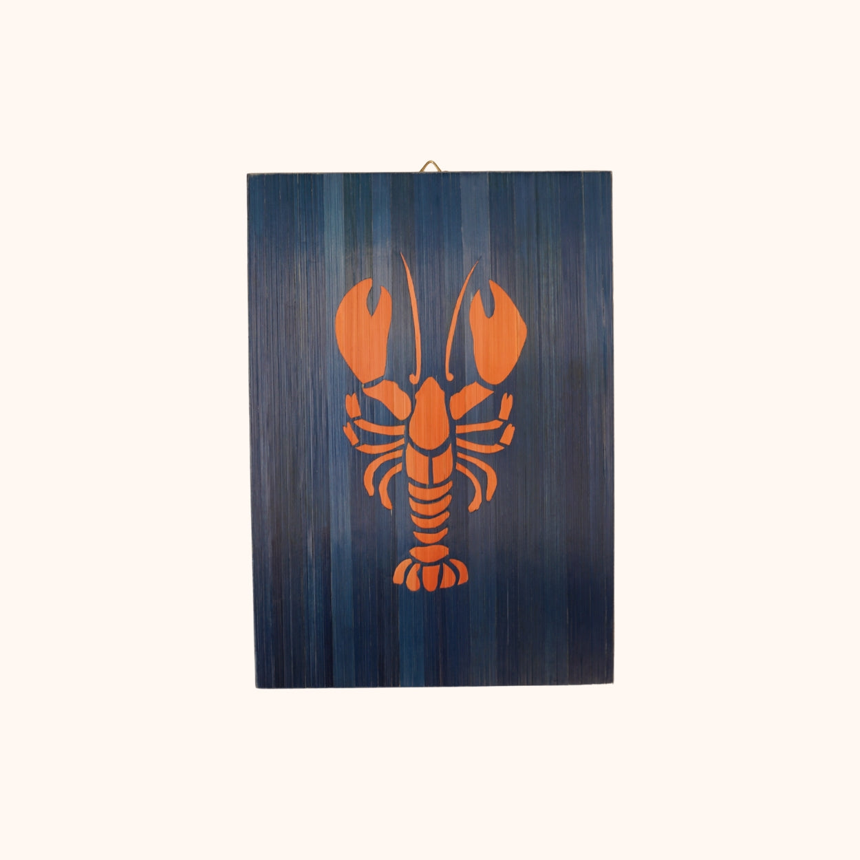 Homard orange fond bleu