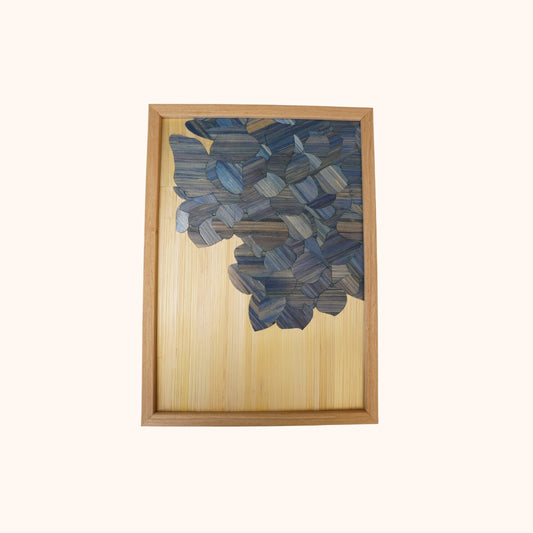 Hortensia « angle » bleu fond naturelle