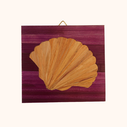 Coquille Saint-Jacques marron fond violet